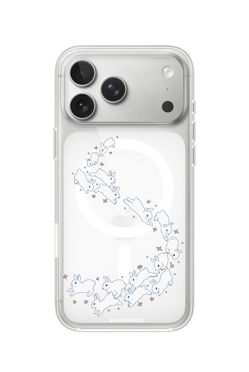 iPhone 17 Pro Starry Bunnies Clear Magsafe Şeffaf Telefon Kılıfı - SUMTHINCS