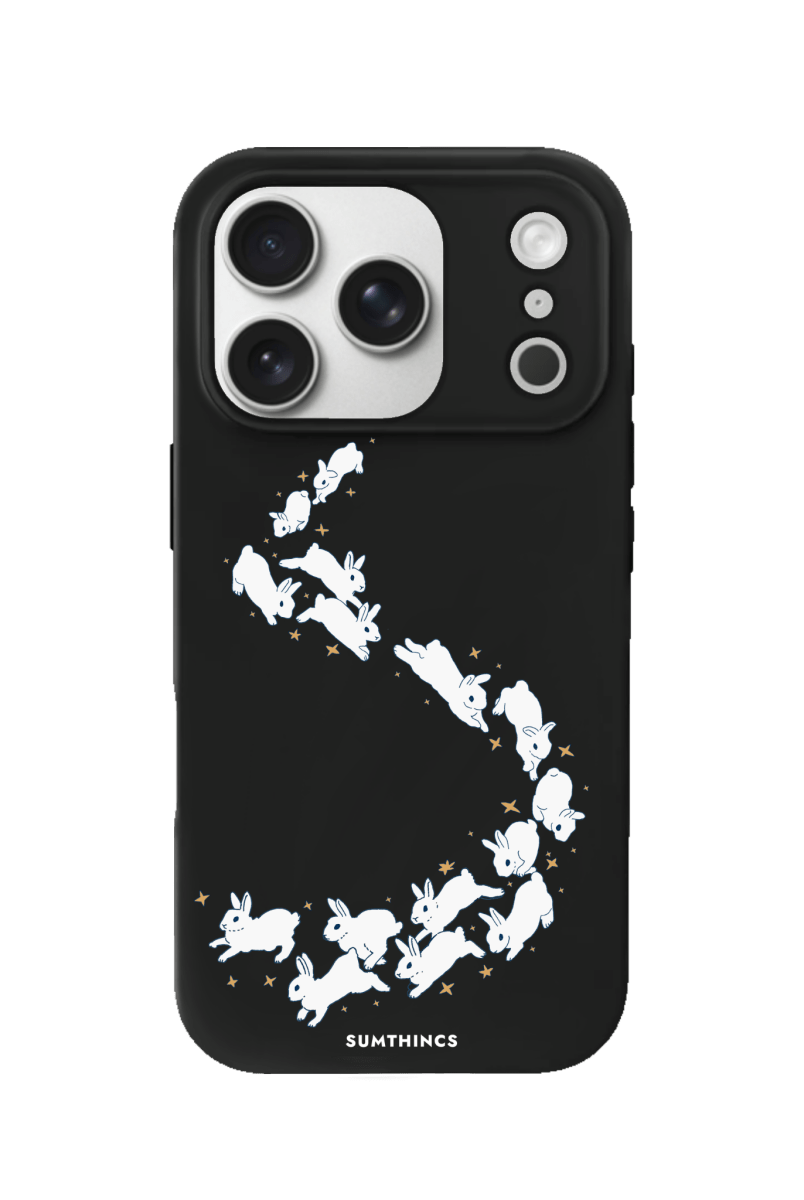iPhone 17 Pro Starry Bunnies Premium Telefon Kılıfı Siyah - SUMTHINCS