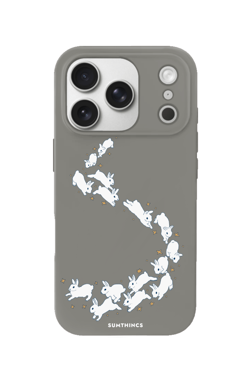iPhone 17 Pro Starry Bunnies Premium Telefon Kılıfı Gri - SUMTHINCS