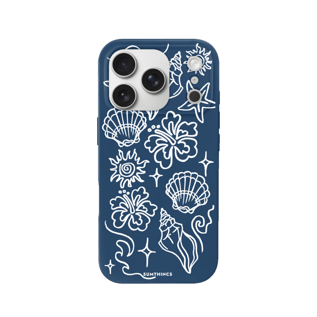 iPhone 17 Pro Summer Sketch Premium Telefon Kılıfı Pasifik Mavi - SUMTHINCS