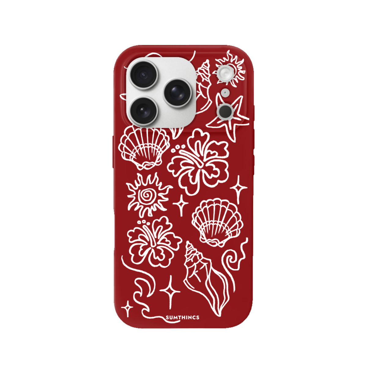 iPhone 17 Pro Summer Sketch Premium Telefon Kılıfı Kırmızı - SUMTHINCS