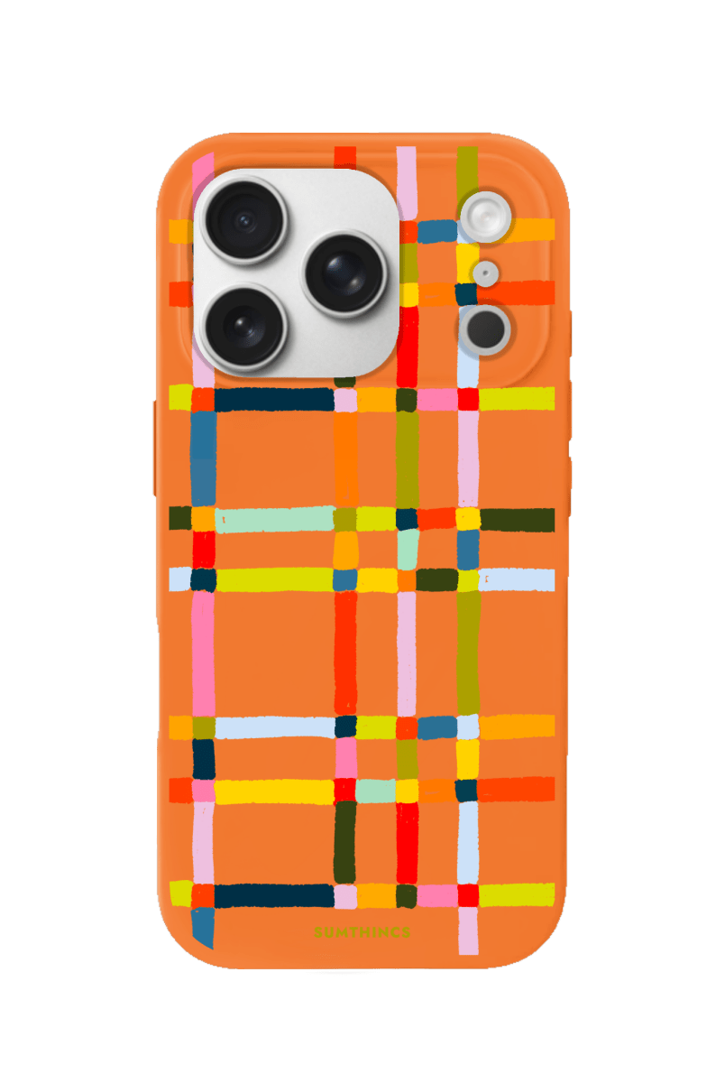 iPhone 17 Pro Sunny Stripes Premium Telefon Kılıfı Turuncu - SUMTHINCS