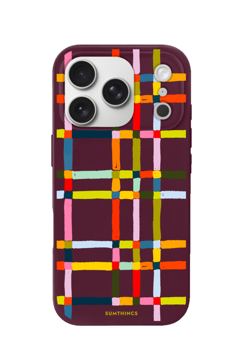 iPhone 17 Pro Sunny Stripes Premium Telefon Kılıfı Bordo - SUMTHINCS