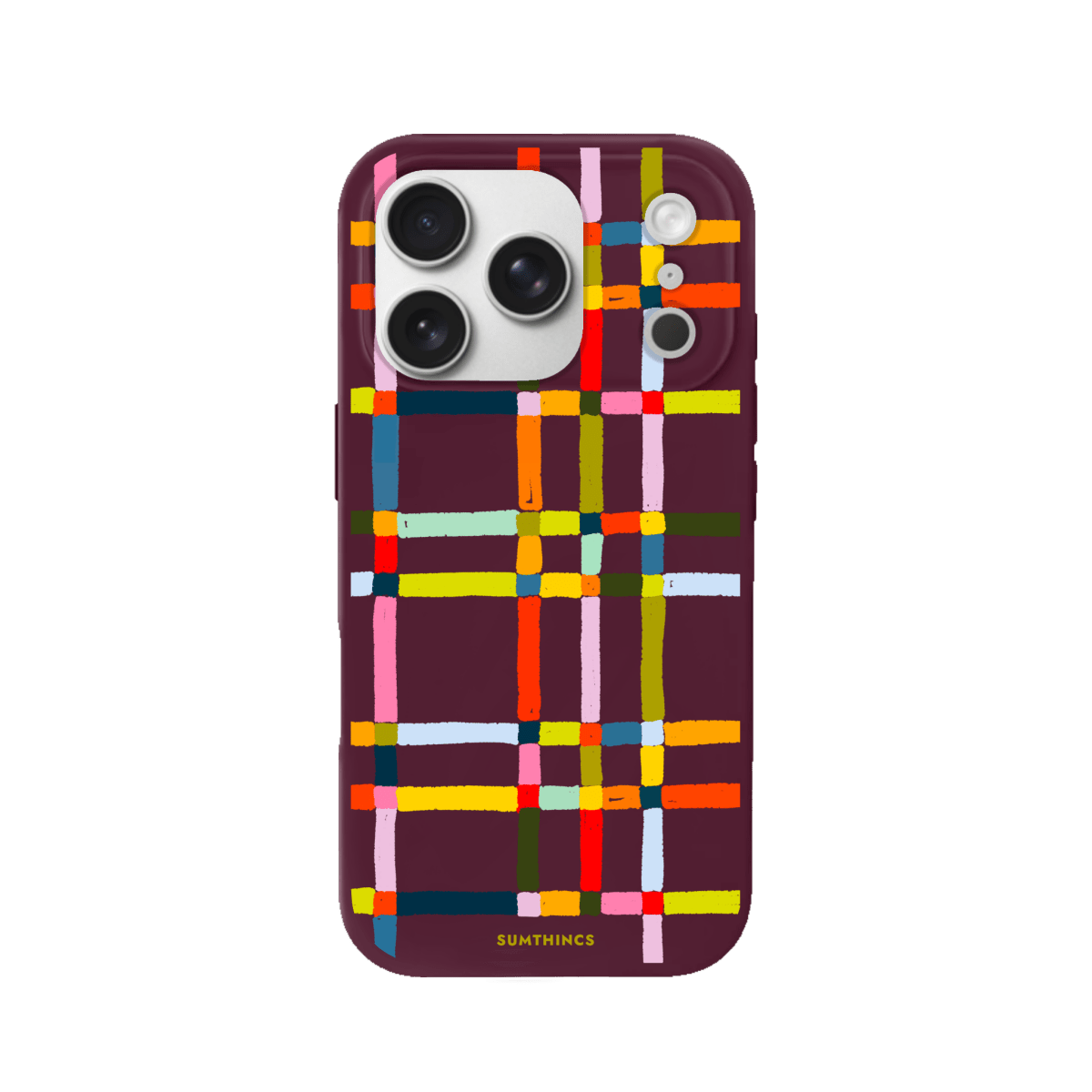 iPhone 17 Pro Sunny Stripes Premium Telefon Kılıfı Bordo - SUMTHINCS