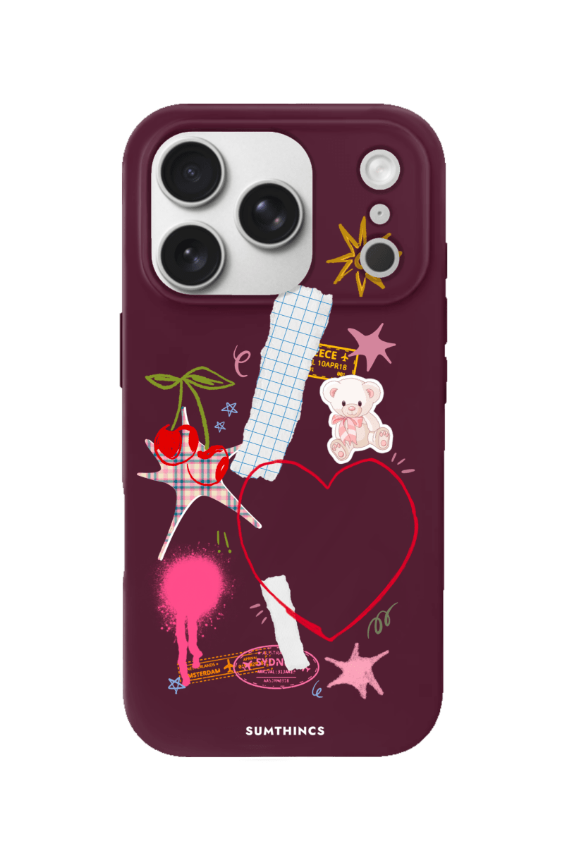 iPhone 17 Pro Sweet Chaos Premium Telefon Kılıfı Bordo - SUMTHINCS
