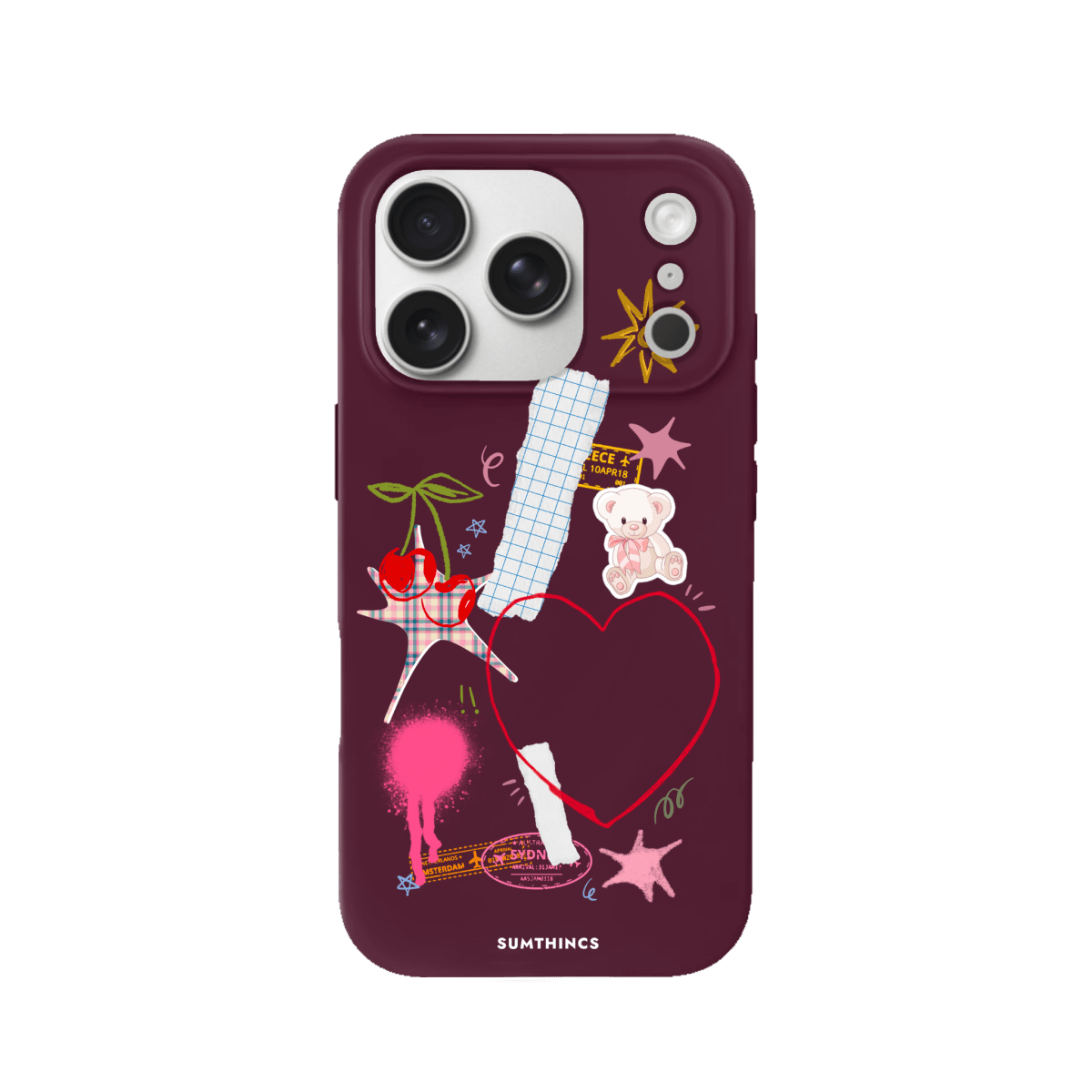 iPhone 17 Pro Sweet Chaos Premium Telefon Kılıfı Bordo - SUMTHINCS