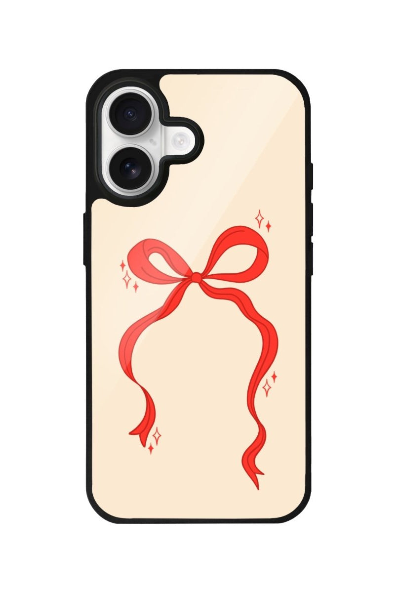 iPhone 17 Red Bow Glossy Cam Telefon Kılıfı - Sumthincs