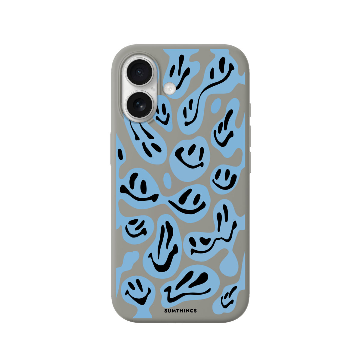 iPhone 17 Smiley Premium Telefon Kılıfı Gri - SUMTHINCS