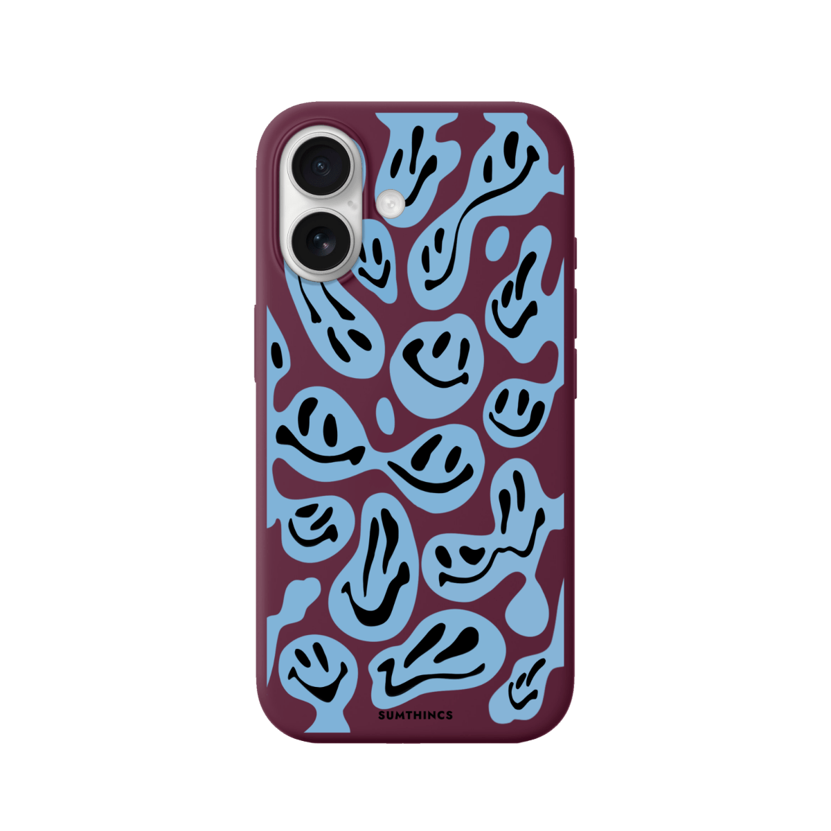 iPhone 17 Smiley Premium Telefon Kılıfı Bordo - SUMTHINCS