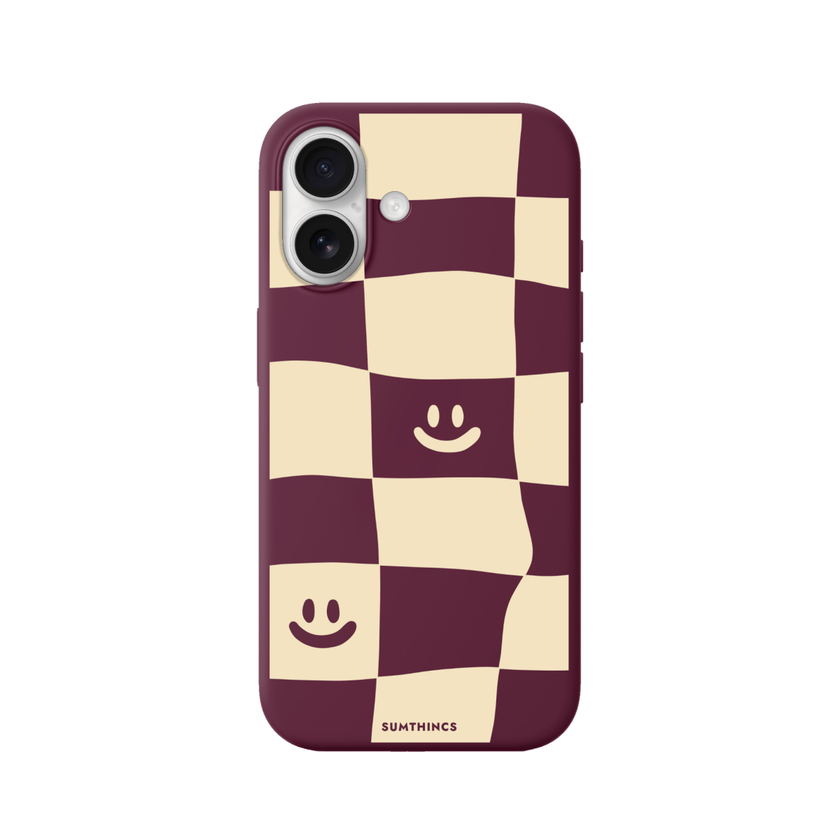 iPhone 17 Smiling Check Premium Telefon Kılıfı Bordo - SUMTHINCS
