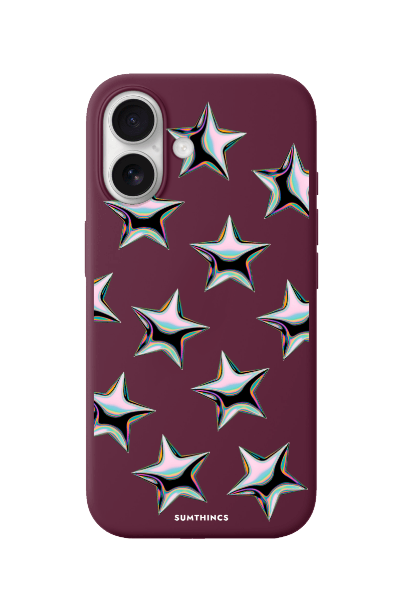 iPhone 17 Stars Premium Telefon Kılıfı Bordo - SUMTHINCS