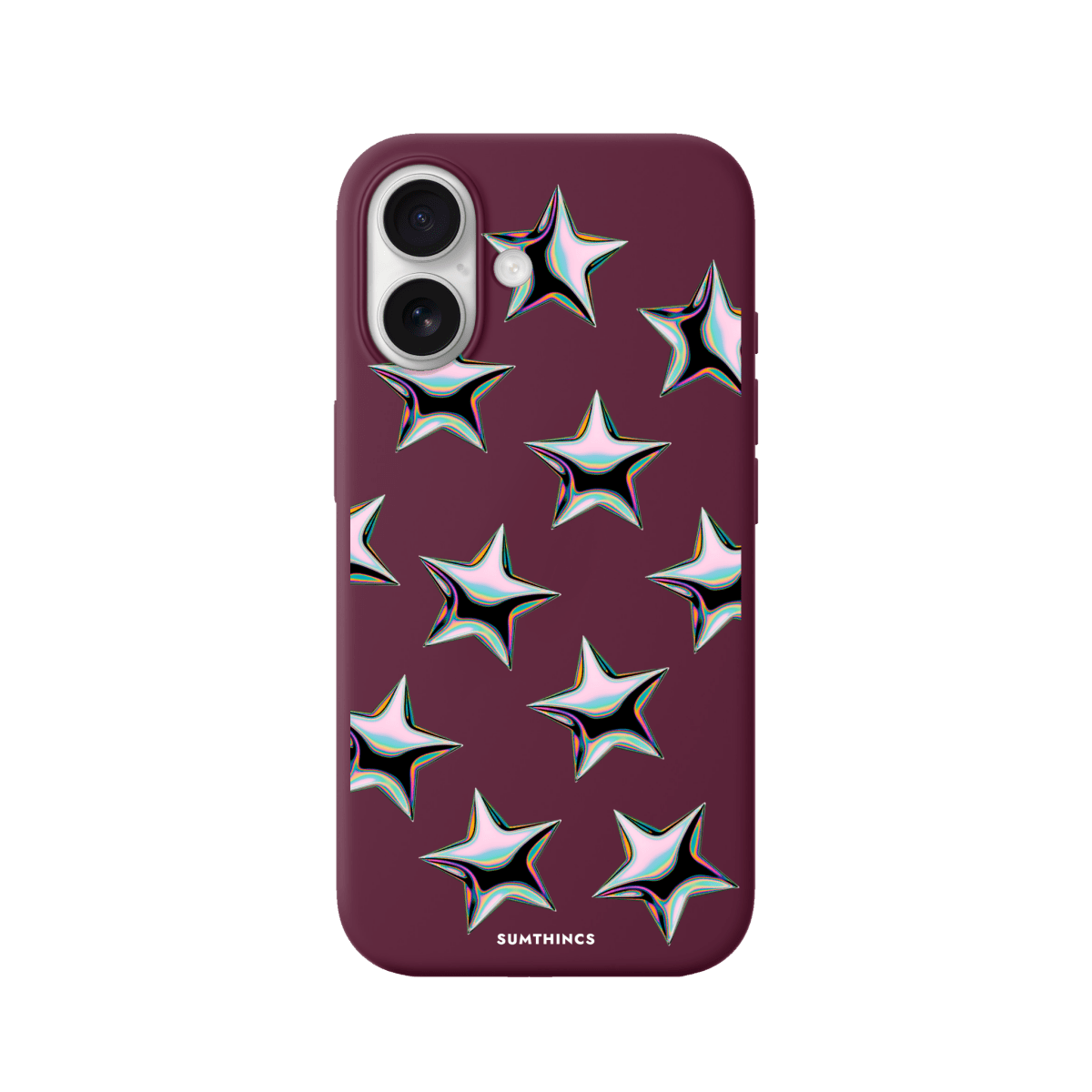 iPhone 17 Stars Premium Telefon Kılıfı Bordo - SUMTHINCS
