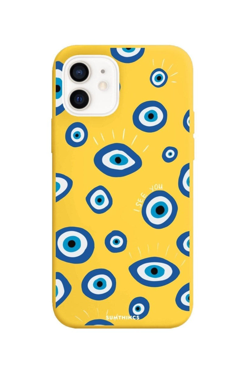 iPhone 7 Plus/8 Plus I See You Premium Telefon Kılıfı Sarı - SUMTHINCS