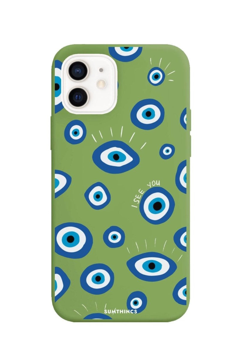 iPhone 7 Plus/8 Plus I See You Premium Telefon Kılıfı Fıstık Yeşili - SUMTHINCS