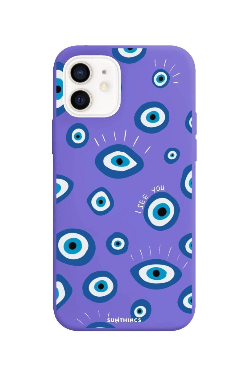 iPhone 7 Plus/8 Plus I See You Premium Telefon Kılıfı Lila - SUMTHINCS