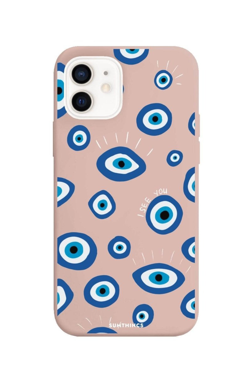 iPhone 7 Plus/8 Plus I See You Premium Telefon Kılıfı Bej - SUMTHINCS