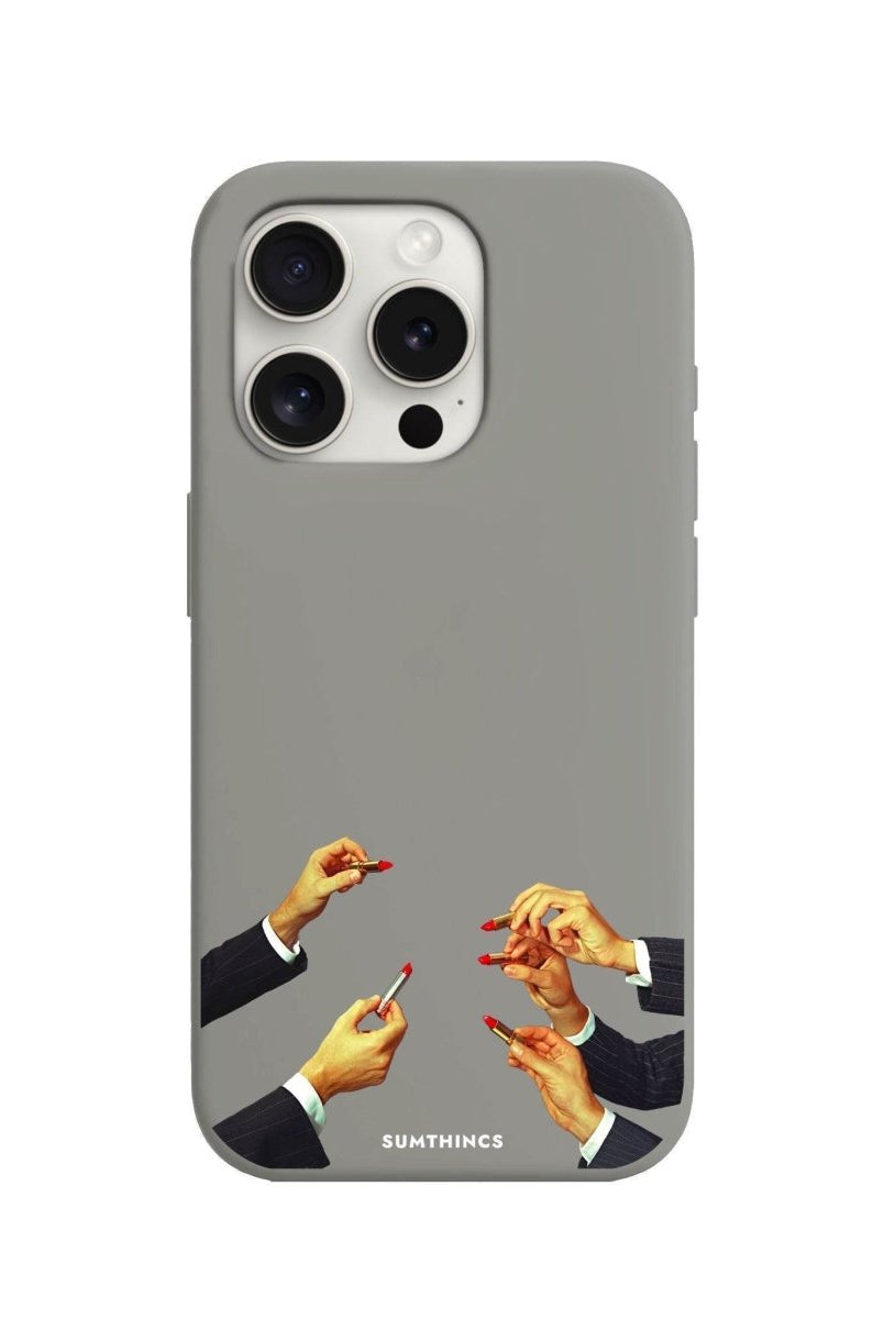 iPhone 7 Plus/8 Plus Lipstick Premium Telefon Kılıfı Gri - SUMTHINCS