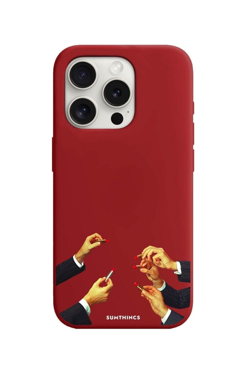 iPhone 7 Plus/8 Plus Lipstick Premium Telefon Kılıfı Kırmızı - SUMTHINCS