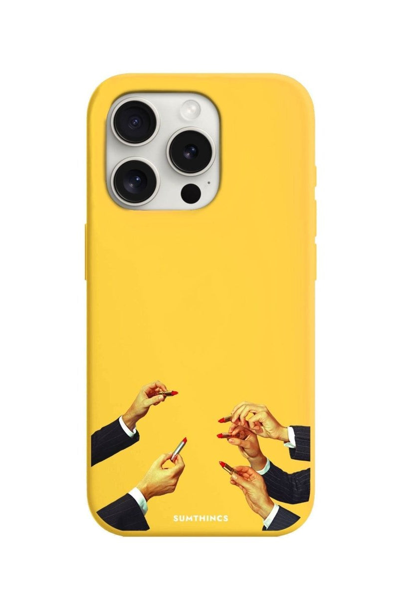 iPhone 7 Plus/8 Plus Lipstick Premium Telefon Kılıfı Sarı - SUMTHINCS
