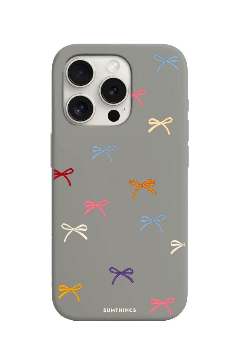 iPhone 7 Plus/8 Plus Little Bows Premium Telefon Kılıfı Gri - SUMTHINCS