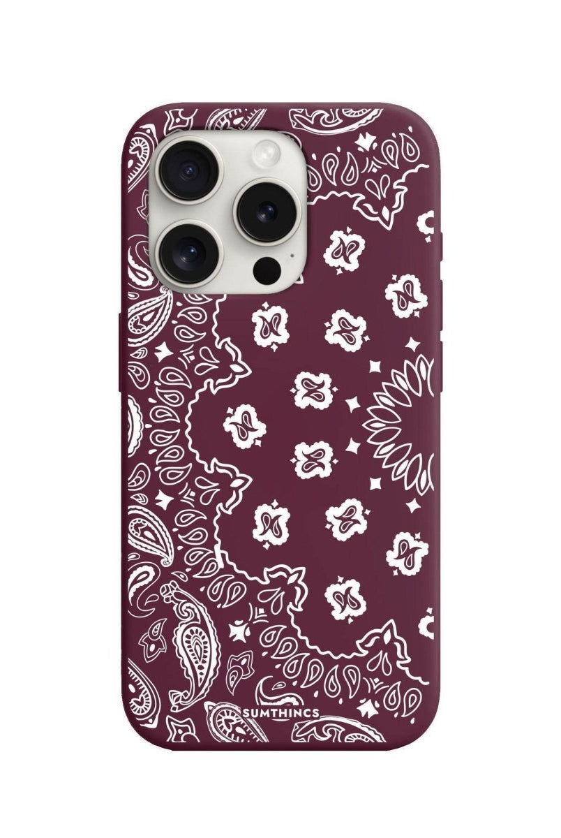 iPhone 7 Plus/8 Plus Paisley Premium Telefon Kılıfı Bordo - SUMTHINCS