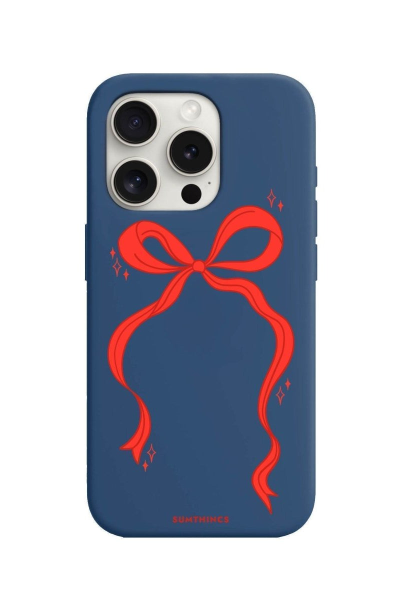 iPhone 7 Plus/8 Plus Red Bow Premium Telefon Kılıfı Pasifik Mavi - SUMTHINCS