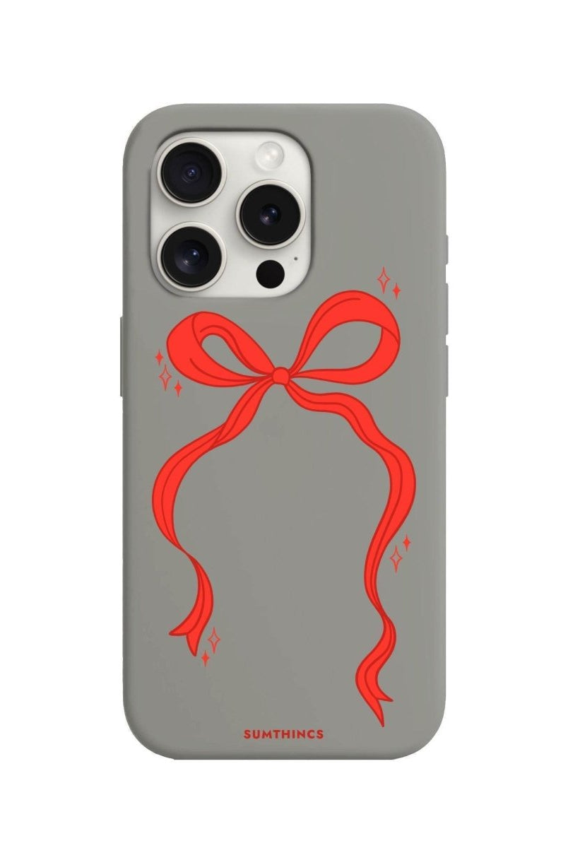 iPhone 7 Plus/8 Plus Red Bow Premium Telefon Kılıfı Gri - SUMTHINCS