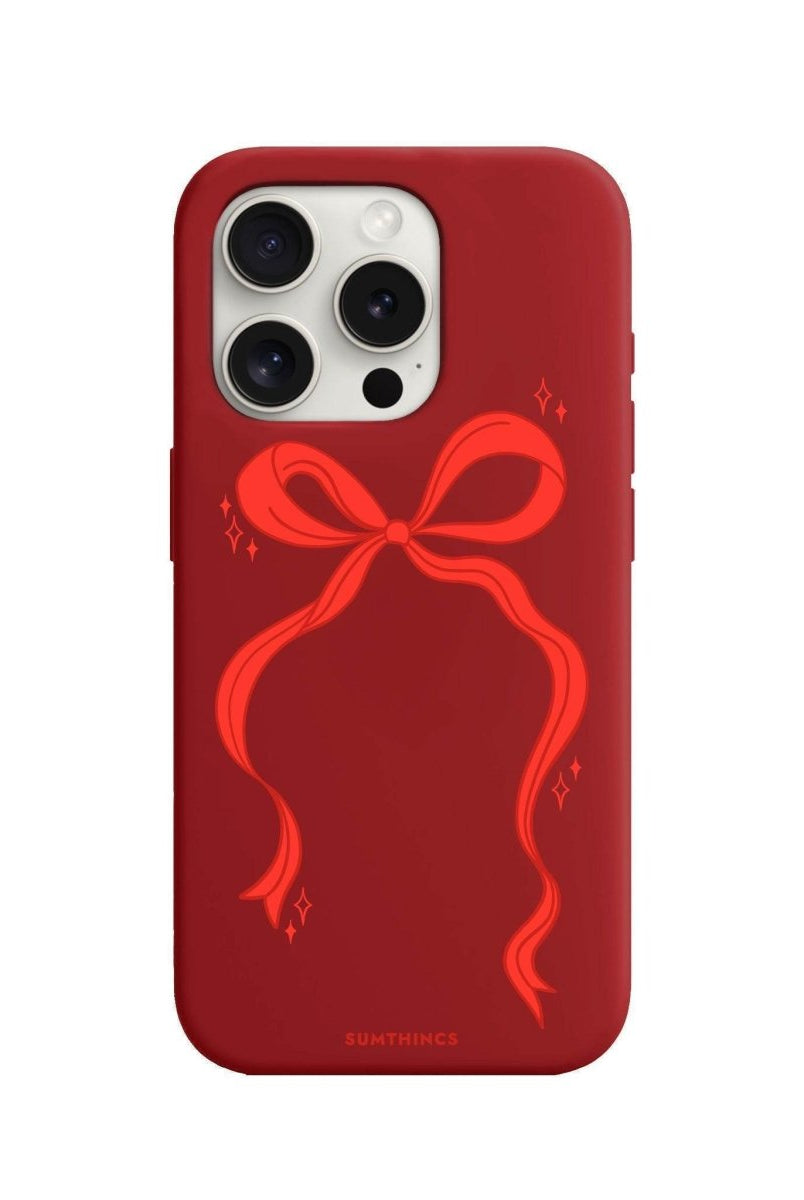 iPhone 7 Plus/8 Plus Red Bow Premium Telefon Kılıfı Kırmızı - SUMTHINCS