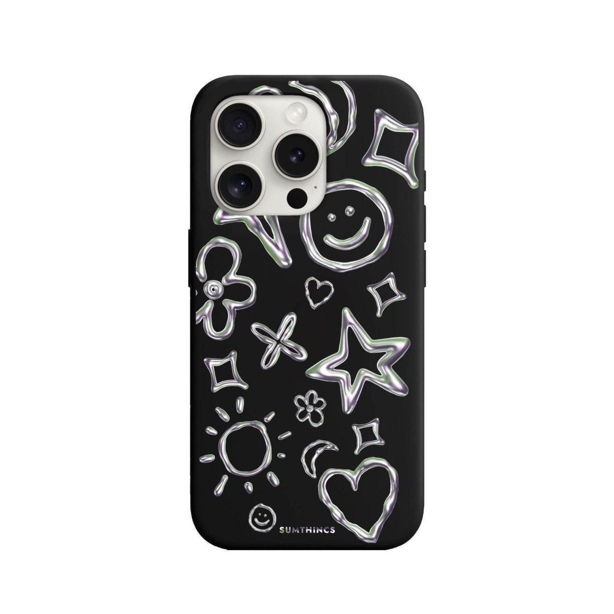 iPhone 7 Plus/8 Plus Silver Doodles Premium Telefon Kılıfı Siyah - SUMTHINCS