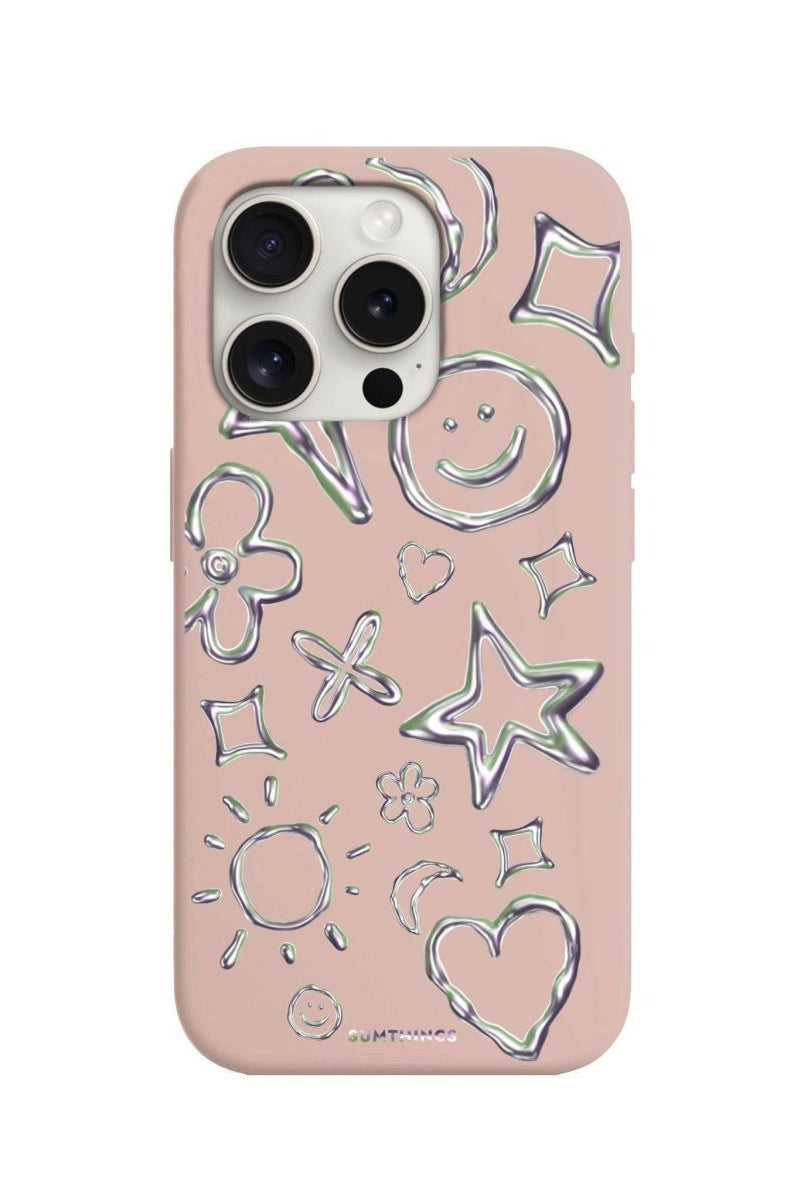 iPhone 7 Plus/8 Plus Silver Doodles Premium Telefon Kılıfı Bej - SUMTHINCS