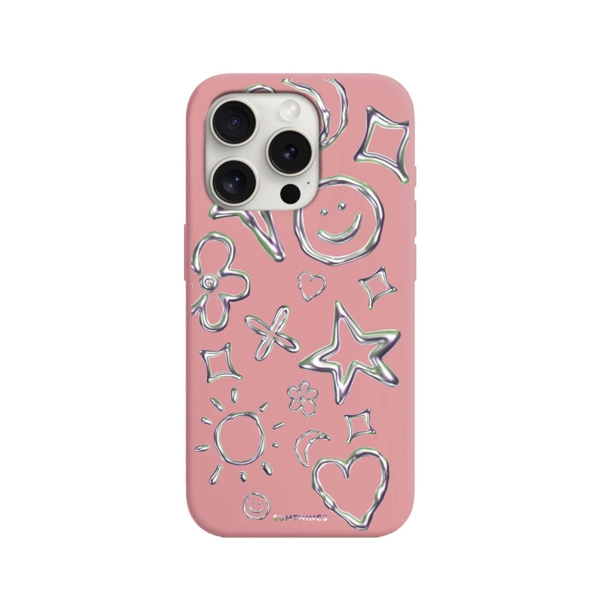 iPhone 7 Plus/8 Plus Silver Doodles Premium Telefon Kılıfı Pembe - SUMTHINCS