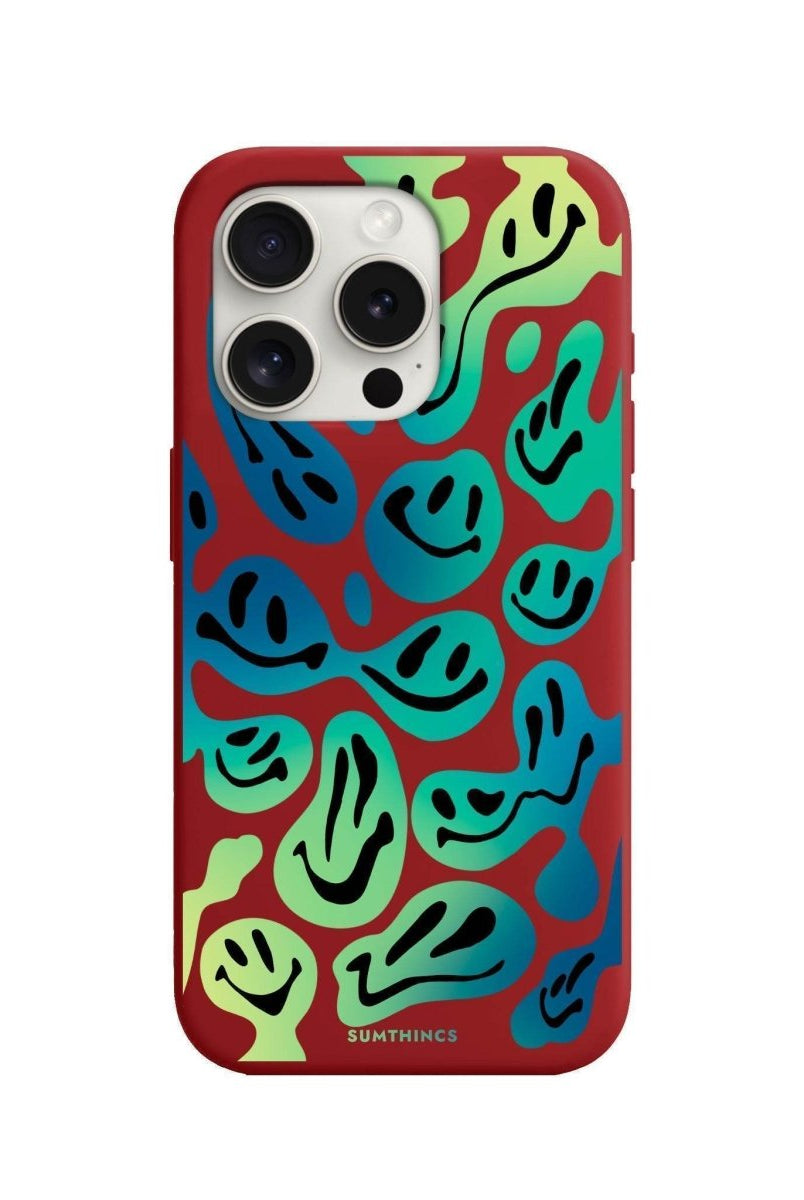 iPhone 7 Plus/8 Plus Smiley Premium Telefon Kılıfı Kırmızı - SUMTHINCS
