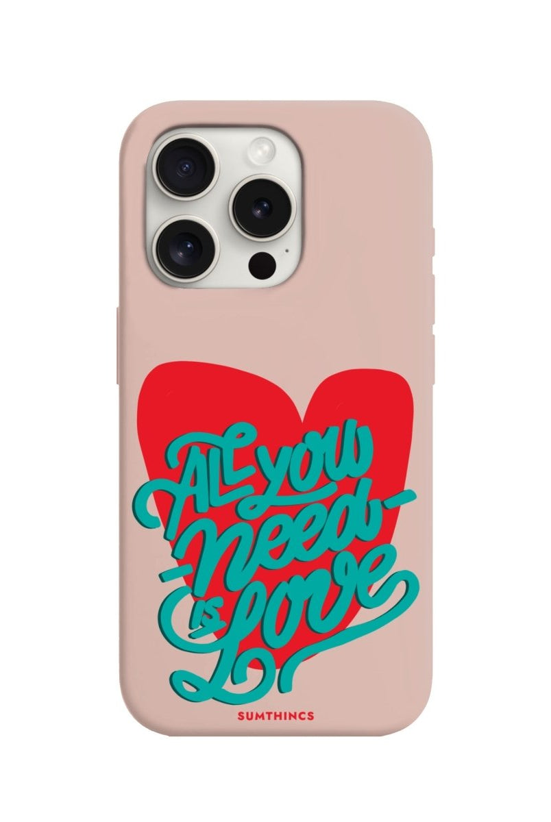 iPhone 7/8/SE 2020 All You Need is Love Premium Telefon Kılıfı Bej - SUMTHINCS