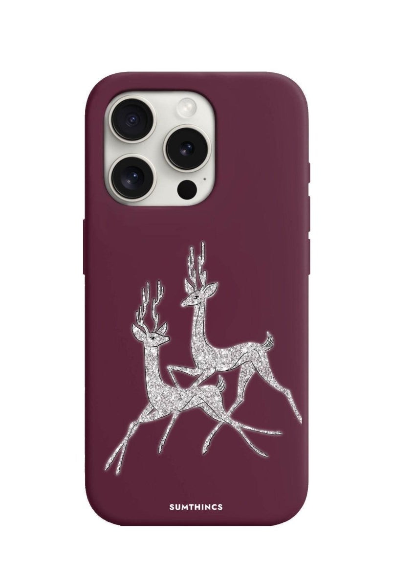 iPhone 7/8/SE 2020 Disco Deers Premium Telefon Kılıfı Bordo - SUMTHINCS