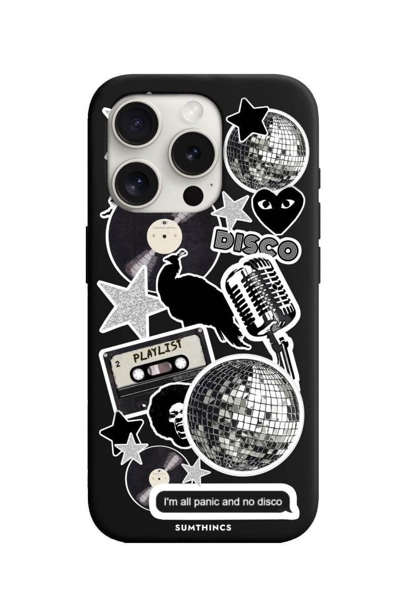 iPhone 7/8/SE 2020 Disco Stickers Premium Telefon Kılıfı Siyah - SUMTHINCS