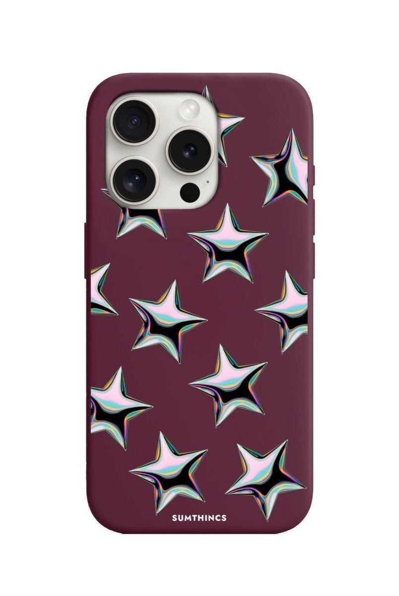 iPhone 7/8/SE 2020 Stars Premium Telefon Kılıfı Bordo - SUMTHINCS