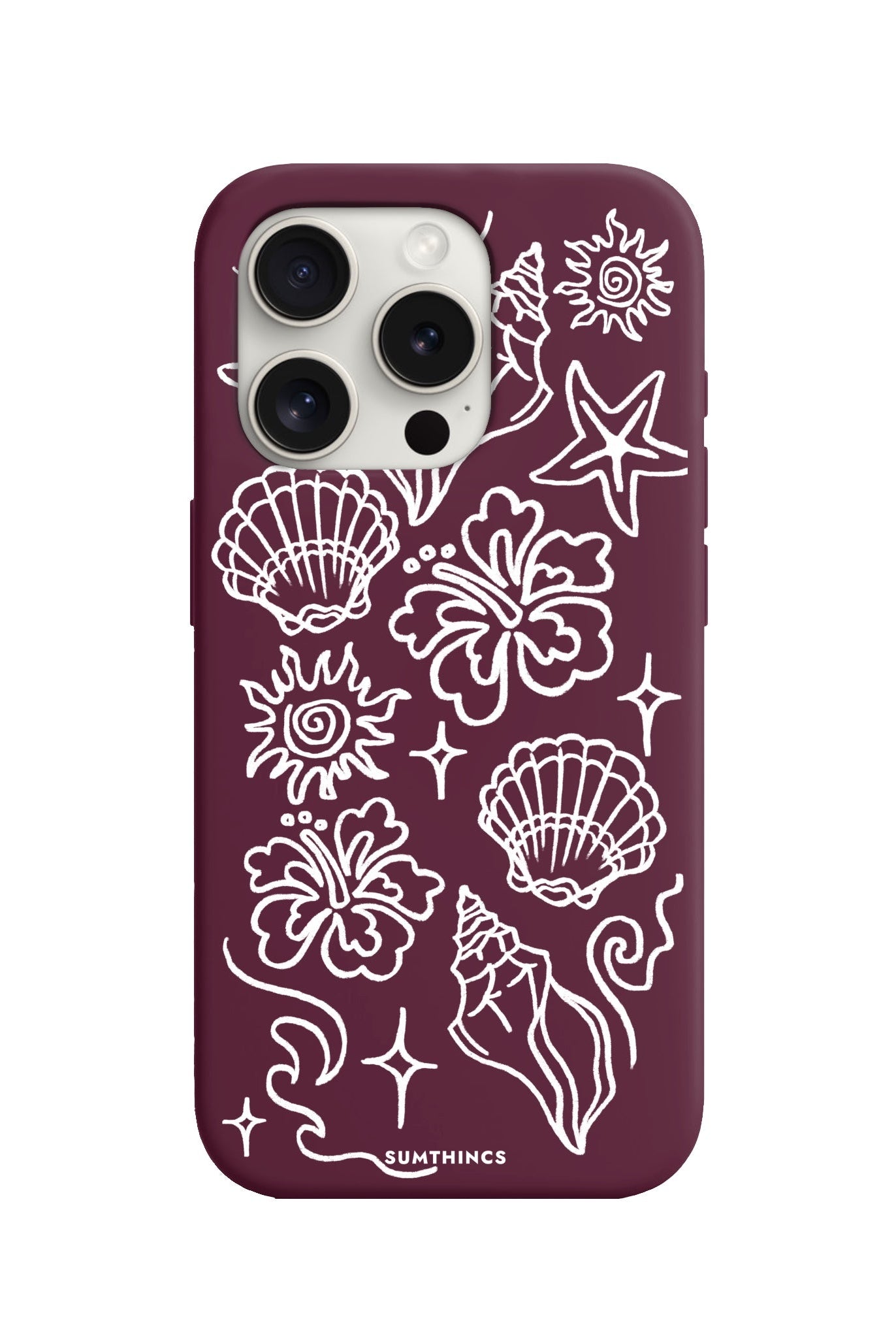 iPhone 7/8/SE 2020 Summer Sketch Premium Telefon Kılıfı Bordo - SUMTHINCS