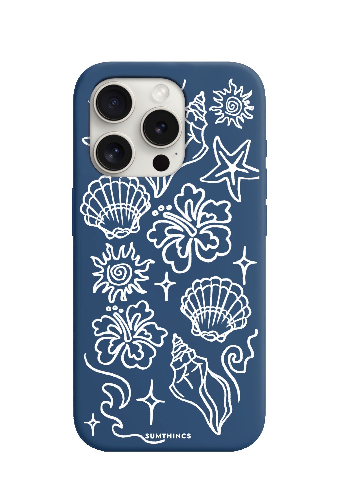 iPhone 7/8/SE 2020 Summer Sketch Premium Telefon Kılıfı Pasifik Mavi - SUMTHINCS