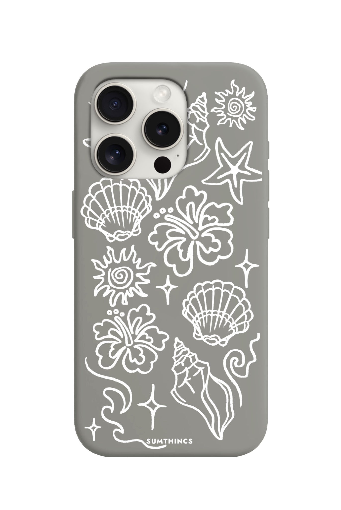 iPhone 7/8/SE 2020 Summer Sketch Premium Telefon Kılıfı Gri - SUMTHINCS