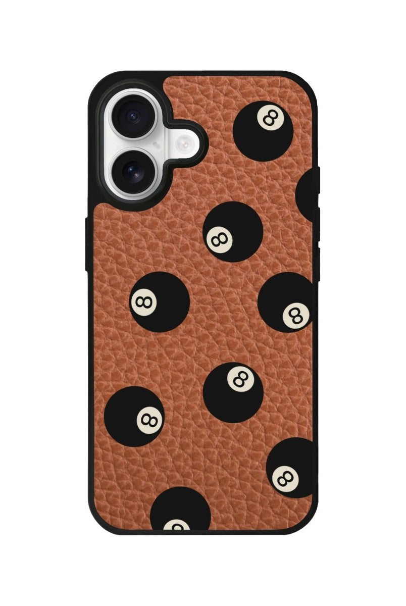 iPhone 8Ball Leather Deri Telefon Kılıfı Kahverengi - Sumthincs
