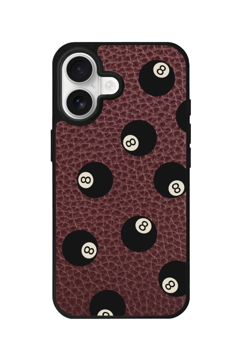 iPhone 8Ball Leather Deri Telefon Kılıfı Bordo - Sumthincs