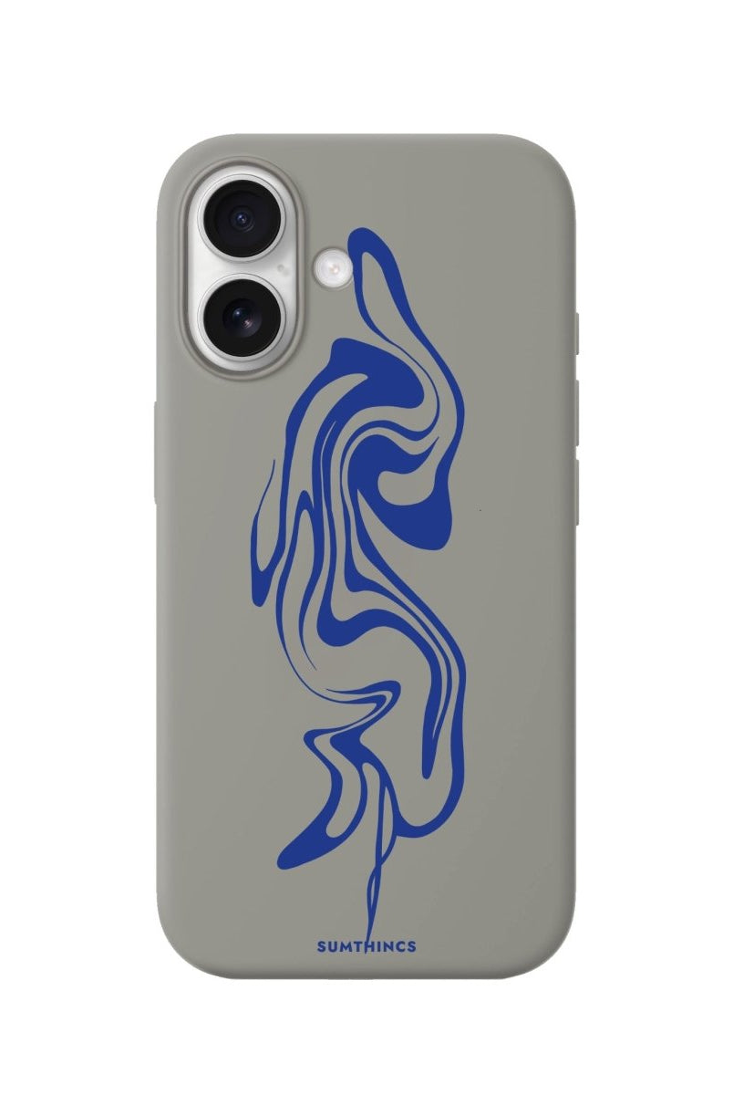 iPhone Abstract Ink Premium Telefon Kılıfı Gri - Sumthincs