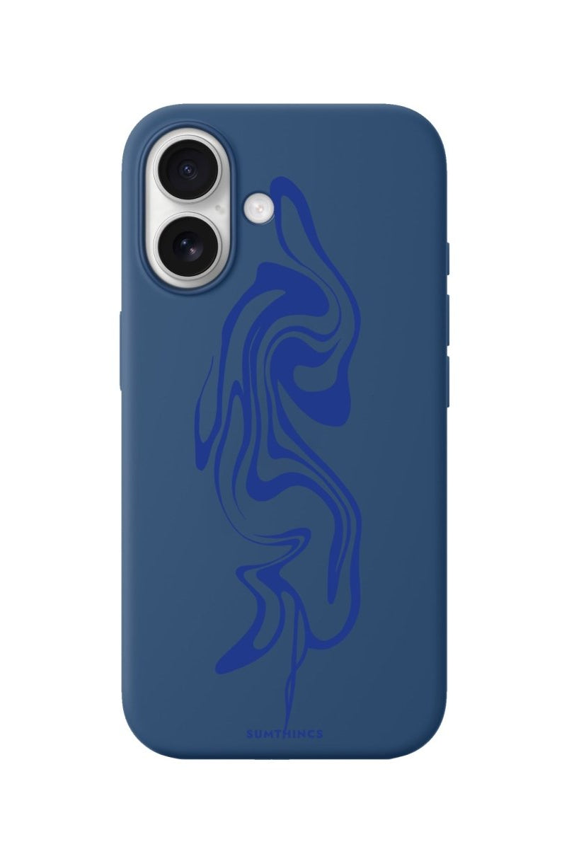 iPhone Abstract Ink Premium Telefon Kılıfı Pasifik Mavi - Sumthincs