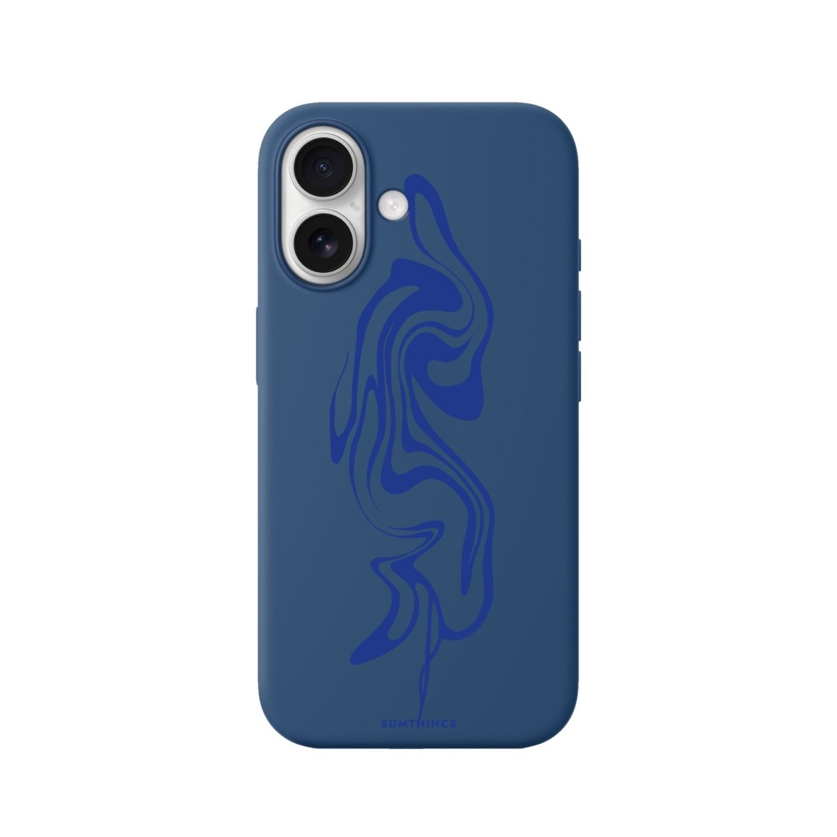 iPhone Abstract Ink Premium Telefon Kılıfı Pasifik Mavi - Sumthincs