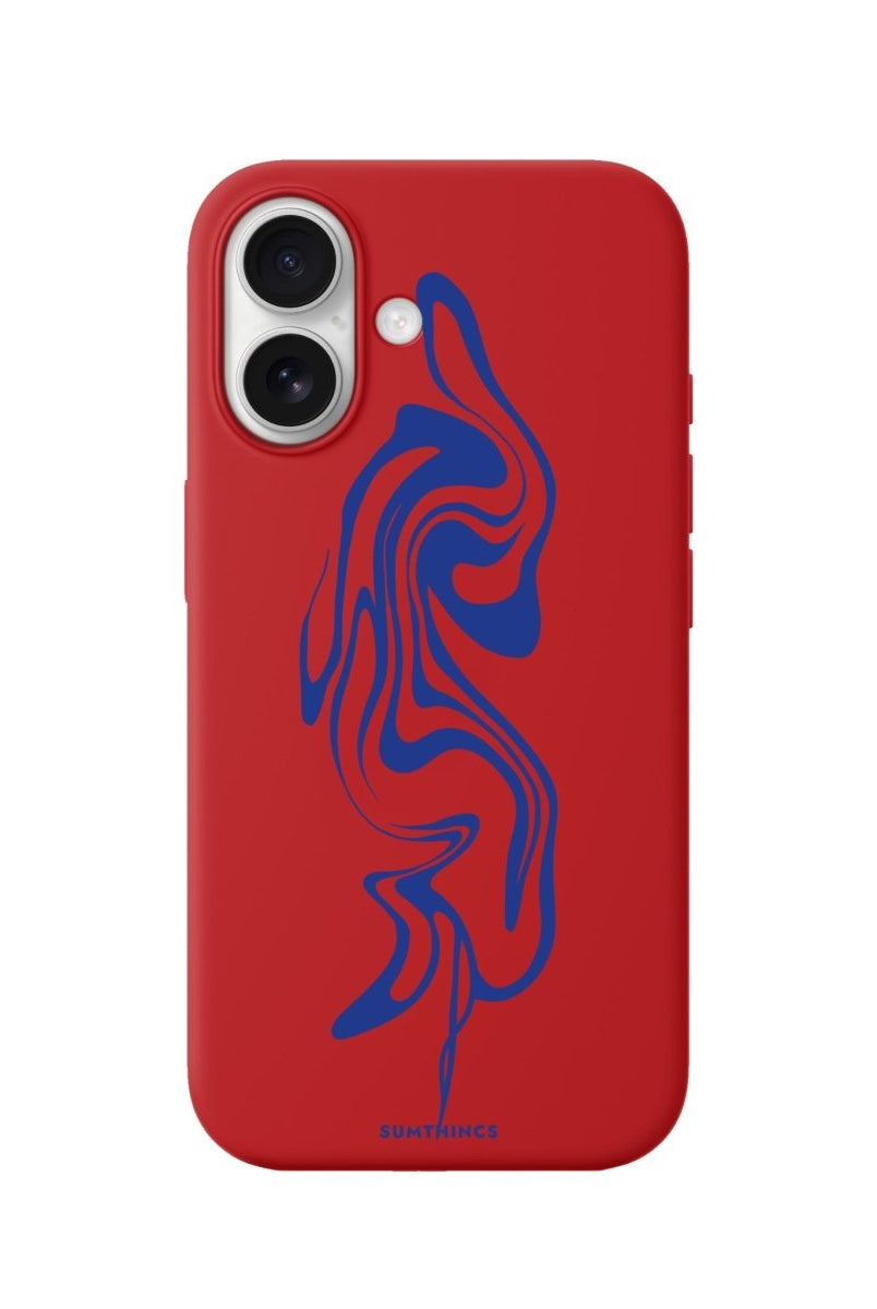 iPhone Abstract Ink Premium Telefon Kılıfı Kırmızı - Sumthincs