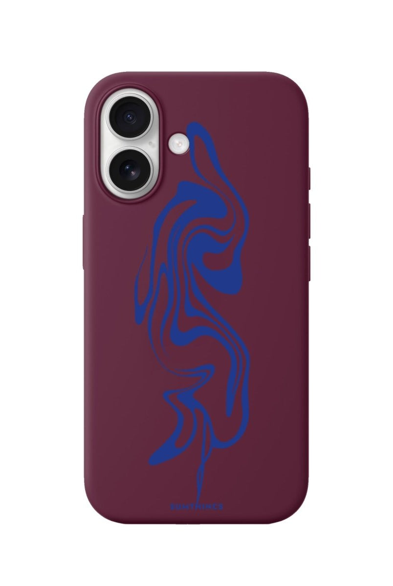 iPhone Abstract Ink Premium Telefon Kılıfı Bordo - Sumthincs