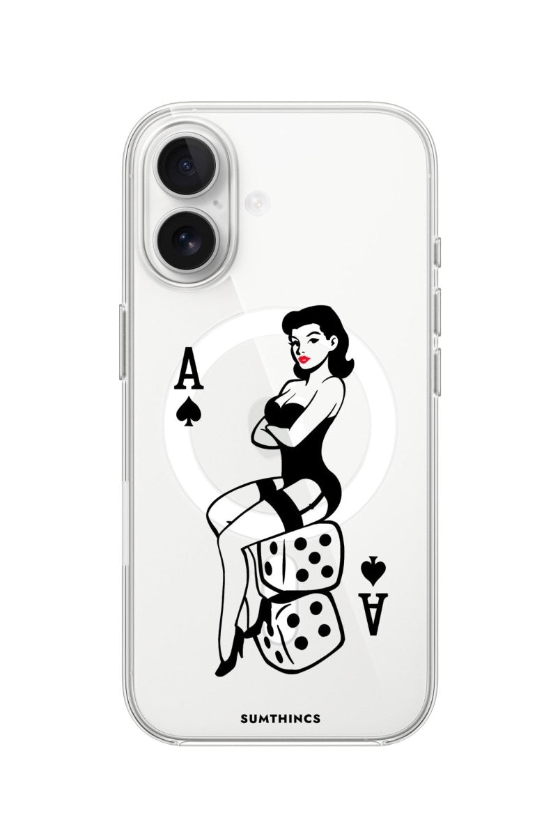 iPhone Ace Queen Clear Magsafe Telefon Kılıfı - Sumthincs