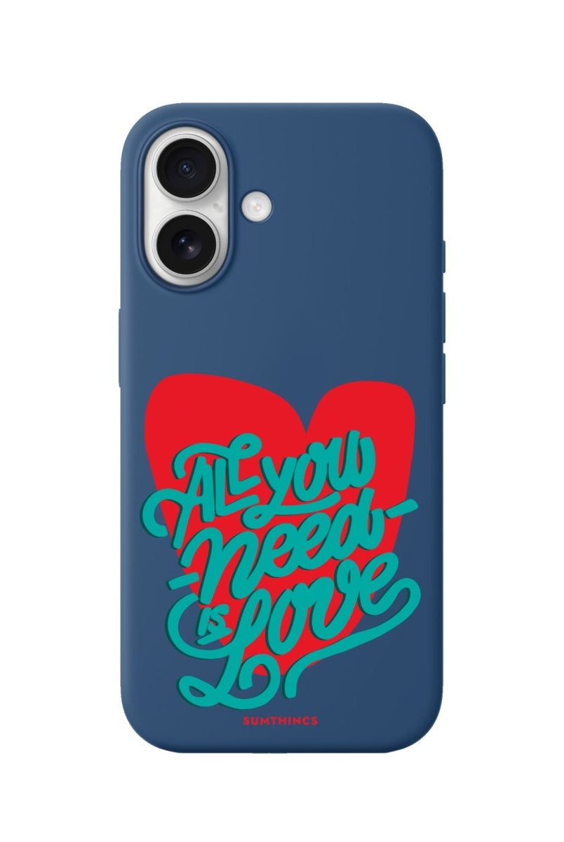 iPhone All You Need Is Love Premium Telefon Kılıfı Pasifik Mavi - Sumthincs