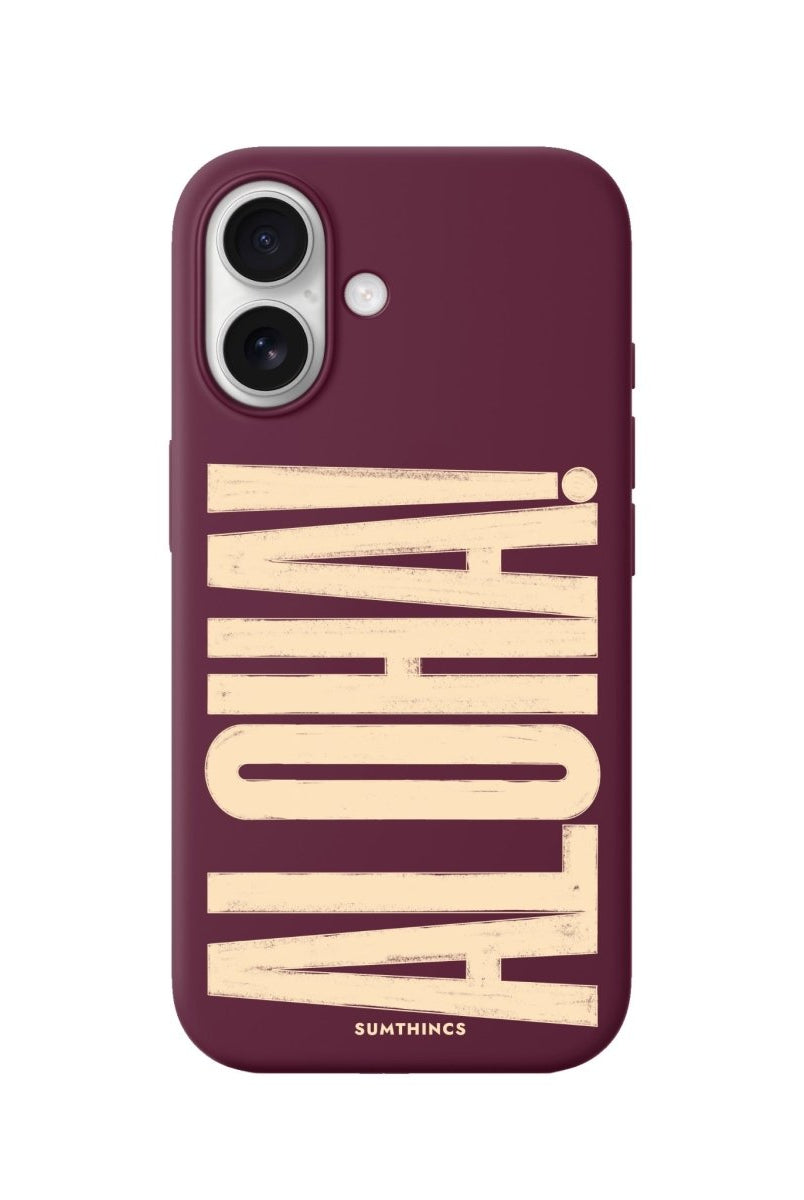 iPhone ALOHA Premium Telefon Kılıfı Bordo - Sumthincs