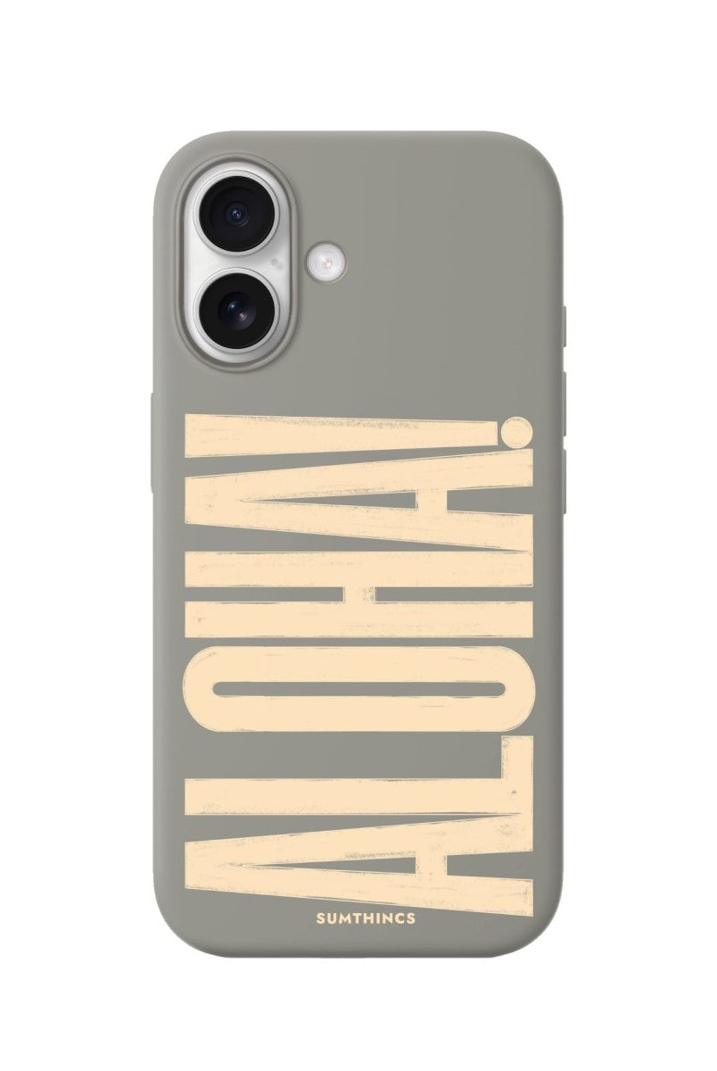 iPhone ALOHA Premium Telefon Kılıfı Gri - Sumthincs